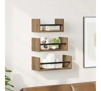 Mokuyary Lot de 3 étagères Murales, Chêne Artisan, 40 x 16 x 14 cm, Matériau en Bois, Étagères Flottantes, Étagères Suspendues Décoratives, Étagère Murale pour Décoration Murale, Chambre, Cuisine