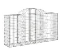 Mokuyary Lot de 6 gabions avec arc haut - 200 x 50 x 100/120 cm - En fer galvanisé - Panier à pierres - Panier à gabions pour paysage, jardin