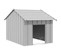 Mokuyary Niche pour Chien avec Toit Noir 83x130x85 cm Acier galvanisé Chenil pour Chien Facile à Assembler pour Extérieur, Jardin, Terrasse