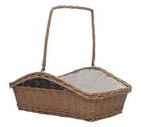 Mokuyary Panier à Bois de Chauffage avec poignée 61,5x46,5x58 cm Marron Serre Bûche, Étagère de Rangement pour Porte Bûches de Cheminée, Support de Stockage de Bois de Chauffage