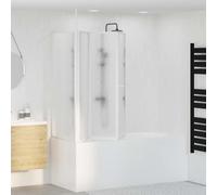 Mokuyary Pare baignoire en L 70x120x137 cm 4 panneaux pliables Séparation Paroi de douche séparation pour espace ouvert, Salle de bain