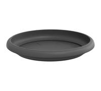 Mokuyary Plateau à Fleurs Rond 24 pièce Noir Ø 15,5 x 2 cm Plastique Soucoupe Pot Fleur, Coupelle pour Plantes d'intérieur et d'extérieur