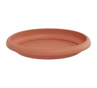 Mokuyary Plateau à Fleurs Rond 24 pièce Rouge Brique Ø 14 x 2 cm Plastique Soucoupe Pot Fleur, Coupelle pour Plantes d'intérieur et d'extérieur -B