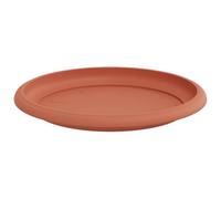 Mokuyary Plateau à Fleurs Rond 24 pièce Rouge Brique Ø 14 x 2 cm Plastique Soucoupe Pot Fleur, Coupelle pour Plantes d'intérieur et d'extérieur -C