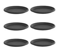 Mokuyary Plateau à Fleurs Rond 6 pièce Noir Ø 14 x 2 cm Plastique Soucoupe Pot Fleur, Coupelle pour Plantes d'intérieur et d'extérieur -B