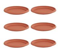 Mokuyary Plateau à Fleurs Rond 6 pièce Rouge Brique Ø 23,5 x 2,5 cm Soucoupe Pot Fleur, Coupelle pour Plantes d'intérieur et d'extérieur