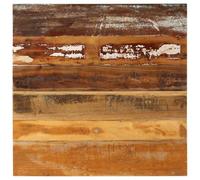 Mokuyary Plateau de table carré 70 x 70 cm 15-16 mm en bois recyclé massif Plateau de rechange pour table de cuisine, bureau, table de jardin, table haute, table basse, table d'appoint