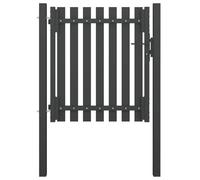 Mokuyary Portail de Jardin en Acier 100x75 cm Anthracite Portillon de Jardin, Clôture de Extérieure Porte pour Cour, Arrière, Patio, Terrasse