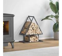 Mokuyary Portant de Bois Chauffage Anthracite 50x25x60 cm Serre Bûche, Étagère de Rangement pour Porte Bûches de Cheminée, Support de Stockage de Bois de Chauffage, Grande Capacité Range Buche