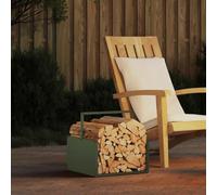 Mokuyary Portant de Bois Chauffage Vert Olive 40x40x40 cm Serre Bûche, Étagère de Rangement pour Porte Bûches de Cheminée, Support de Stockage de Bois de Chauffage, Grande Capacité Range Buche