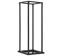 Mokuyary Portant de Bois de Chauffage avec Base Noir 37x37x113 cm Acier Serre Bûche, Étagère de Rangement pour Porte Bûches de Cheminée, Support de Stockage de Bois de Chauffage