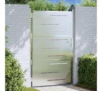 Mokuyary Porte de Jardin Argenté 100 x 150 cm Acier Inoxydable Portillon de Jardin, Clôture de Extérieure Porte pour Cour, Arrière, Patio, Terrasse -B