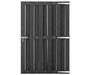 Mokuyary Portillon WPC 100x150 cm Gris Portillon de Jardin, Clôture de Extérieure Porte pour Cour, Arrière, Patio, Terrasse