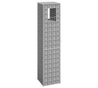 Mokuyary Poteau à Panier de Gabion 40x40x180 cm Fer Cages à Pierres, Bordure de Jardin Clôture de Jardin Grille de Gabion pour Extérieur, Terrasse, Arrière-Cour, Pelouse