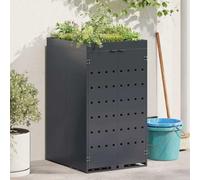 Mokuyary Poubelle à roulettes avec toit pour plantes pour un conteneur de 240 l, maison avec portes pour poubelles, abris à ordures pour poubelles, habillage de poubelles
