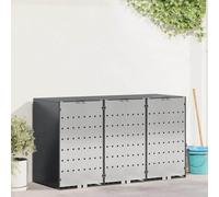 Mokuyary Rangement de Poubelle à roulettes pour 3 poubelles Anthracite, Abri de Jardin Cache pour poubelles, Conteneur d'extérieur Coffre de Rangement -E