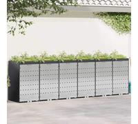 Mokuyary Rangement de Poubelle à roulettes pour 3 poubelles Anthracite, Abri de Jardin Cache pour poubelles, Conteneur d'extérieur Coffre de Rangement -K