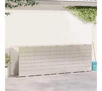 Mokuyary Rangement de Poubelle à roulettes pour 3 poubelles Argent, Abri de Jardin Cache pour poubelles, Conteneur d'extérieur Coffre de Rangement -B