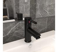 Mokuyary Robinet de lavabo de salle de bain Noir 130x176 mm pour Salle de Bain