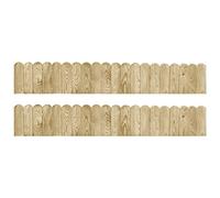 Mokuyary Rouleaux de Bordure 2 pièce 120 cm Bois de pin imprégné Bordure de Jardin, Cloture de Gazon Montage Facile pour Massif, Potager, allée, pelouse Parterre -A