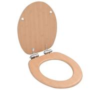 Mokuyary Siège de toilette MDF Couvercle à fermeture en douceur Bambou Abattant WC, Lunette de Toilette pour Salle de Bain