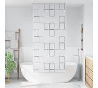 Mokuyary Store de douche 120 x 240 cm - Motif carré - Pour baignoire, douche dans la salle de bain - Rideau de douche