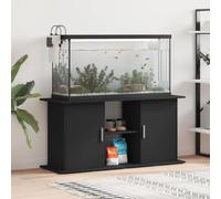Mokuyary Support d'aquarium noir 121 x 41 x 58 cm en bois avec 2 portes et compartiments ouverts, étagère d'aquarium, support pour réservoir de poissons, armoire pour le salon