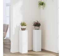 Mokuyary Support de plantes 2 unités en bois d'ingénierie blanc 17 x 17 x 60 cm Étagère creuse haute résistance qui peut être remplie de sable et de gravier pour fleurs, pot, plante de maison