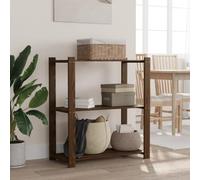 Mokuyary Support de rangement à 3 niveaux marron 80x38x90 cm bois de pin Étagère Charge Lourde, Stockage rayonnage Support de Rangement pour Cuisine, Salon, Garage, Atelier