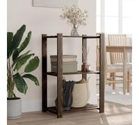 Mokuyary Support de rangement à 3 niveaux noir 60x38x90 cm bois pin Étagère Charge Lourde, Stockage rayonnage Support de Rangement pour Cuisine, Salon, Garage, Atelier