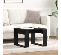 Mokuyary Table basse noire aspect chêne 50 x 50 x 35 cm en matériau dérivé du bois Table de salon Table canapé Table pour salon, bureau, petites pièces Table basse B