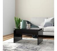 Mokuyary Table basse, table d'appoint, table d'appoint de salon, console de rangement, noir, 68 x 50 x 38 cm, bois d'ingénierie