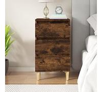 Mokuyary Table de chevet en chêne fumé 40 x 35 x 70 cm Table de chevet en bois d'ingénierie Console de rangement pour chambre à coucher Type 2