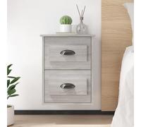 Mokuyary Table de chevet murale 2 pièces Gris Sonoma 41,5 x 36 x 53 cm Table de chevet chambre à coucher Console de rangement
