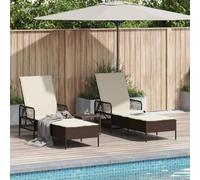 Mokuyary Transat 3 pièce Marron et crème Blanche 200x55x92 cm Balcon