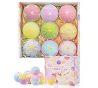 MOKYDUO Coffret cadeau de 9 bombes de bain, cadeau d'anniversaire, sels de bain gazéifiés, huiles essentielles, bombe de bain, hydratant pour la peau (bombe de bain en forme de fleur)