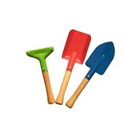 Mokyler Ensemble d'outils de jardinage 3 pièces : pelle, râteau, serviette, jouets en plein air, cadeau de plage et jeu de jouets en plein air pour garçons et filles