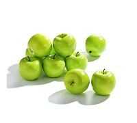 Mokyler Lot de 10 fruits artificiels - Pomme verte artificielle - Pour décoration de maison, fête, photographie, mariage