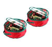 Mokyler Lot de 2 sacs de rangement pour couronnes de Noël 50,8 cm avec fenêtre transparente pour protéger les couronnes artificielles avec matériau Oxford 420D durable