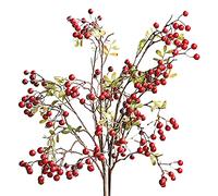 Mokyler Lot de 4 branches de baies artificielles à longue tige - 69,1 cm - Bouquet de baies artificielles pour centre de table, vase, décoration de Noël