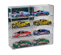 Mokylor 1/64 Vitrine de Voiture Jouet Compatible avec Hot Wheel, 8 Grilles de Vitrine de Voiture, Boîte de Rangement Transparente avec Clips pour Organisateur de Rangement de Voiture Jouet