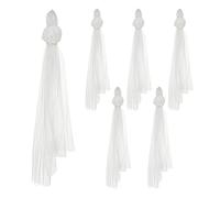 Mokylor 6 Pièces Décorations D'allée de Mariage, Décorations D'églises de Fleurs de Banc de Chaise de Mariage avec des Fleurs de Roses Blanches Artificielles et des Strass pour (A)