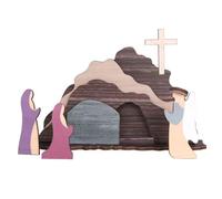 Mokylor Lot de 8 Scènes de Résurrection de Pâques, Décorations de Crèche de Pâques, Figurine de Printemps pour la Maison Chrétienne, Croix, Figurine du Christ ressuscité,