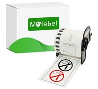 Molabel 1 Rouleau DK-22251 Étiquettes Continues Rouge/Noir 62mm x 15,24m | Compatible avec Brother QL-800, QL-810W, QL-820NWB. Rouge/noir, autocollantes et découpables.