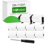 Molabel 10 rouleaux d'étiquettes d'expédition DK-11241 de 102 mm x 152 mm, 1200 étiquettes au total, avec 2 supports amovibles et un tournevis, adaptés aux imprimantes d'étiquettes Brother QL.