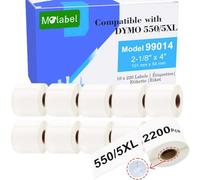 Molabel 10Rlx RFID 220Étiq Compatible avec Dymo 99014 S0722430 54mm x 101mm