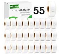 Molabel 11352 Lot de 55 compatibles avec (DYMO S0722520) Dymo LabelWriter 310, LabelWriter 320, LabelWriter 330 Series, LabelWriter 400, LabelWriter 400 Turbo, LabelWriter 450 Series 25 x 54 mm