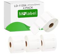 Molabel 11354 Lot de 4 (57 x 32 mm) compatibles avec DYMO S0722540 et Dymo LabelWriter 300, 310, 315, 320, 330, 400 Series et 450