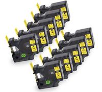 Molabel 45018 Ruban d'étiquettes 12 mm x 7 m compatible Dymo D1 Jaune 45018 S0720580, en remplacement du ruban d'étiquettes D1 12 mm Noir sur jaune pour Dymo LabelManager 160 210D 260P 280 360D 420