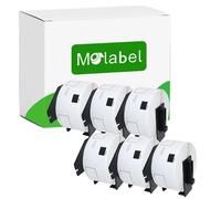 Molabel - 6 rouleaux d'étiquettes d'adresse DK-11208 compatibles avec les imprimantes d'étiquettes Brother, 38 mm x 90 mm, Brother QL